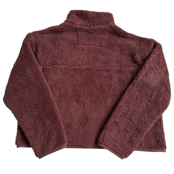 Girlfriend Collective M Half-Zip Recycled Polyester Sherpa Jacket In Cocoa new - Picture 11 of 12